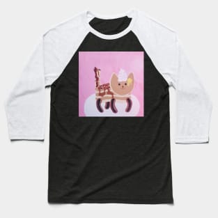 Original Breakfast Cat w/ Painted Background Baseball T-Shirt